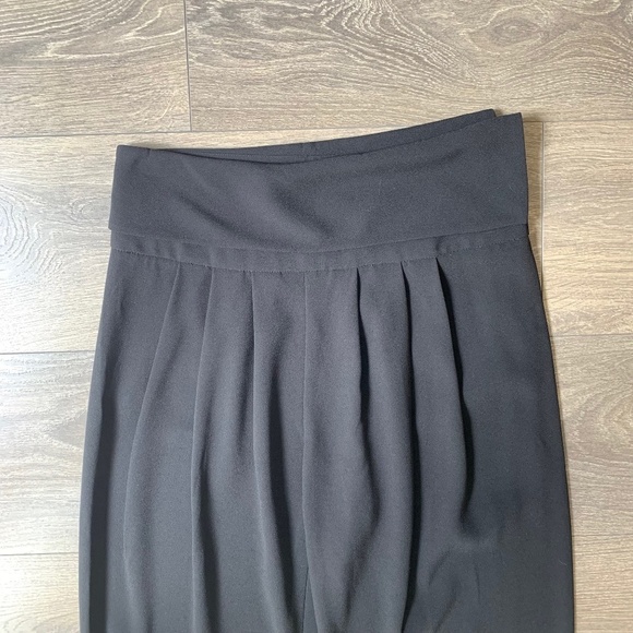 Aritzia Wilfred Tuxedo Pant High fold over Waist Straight leg Trouser Black - Picture 4 of 16